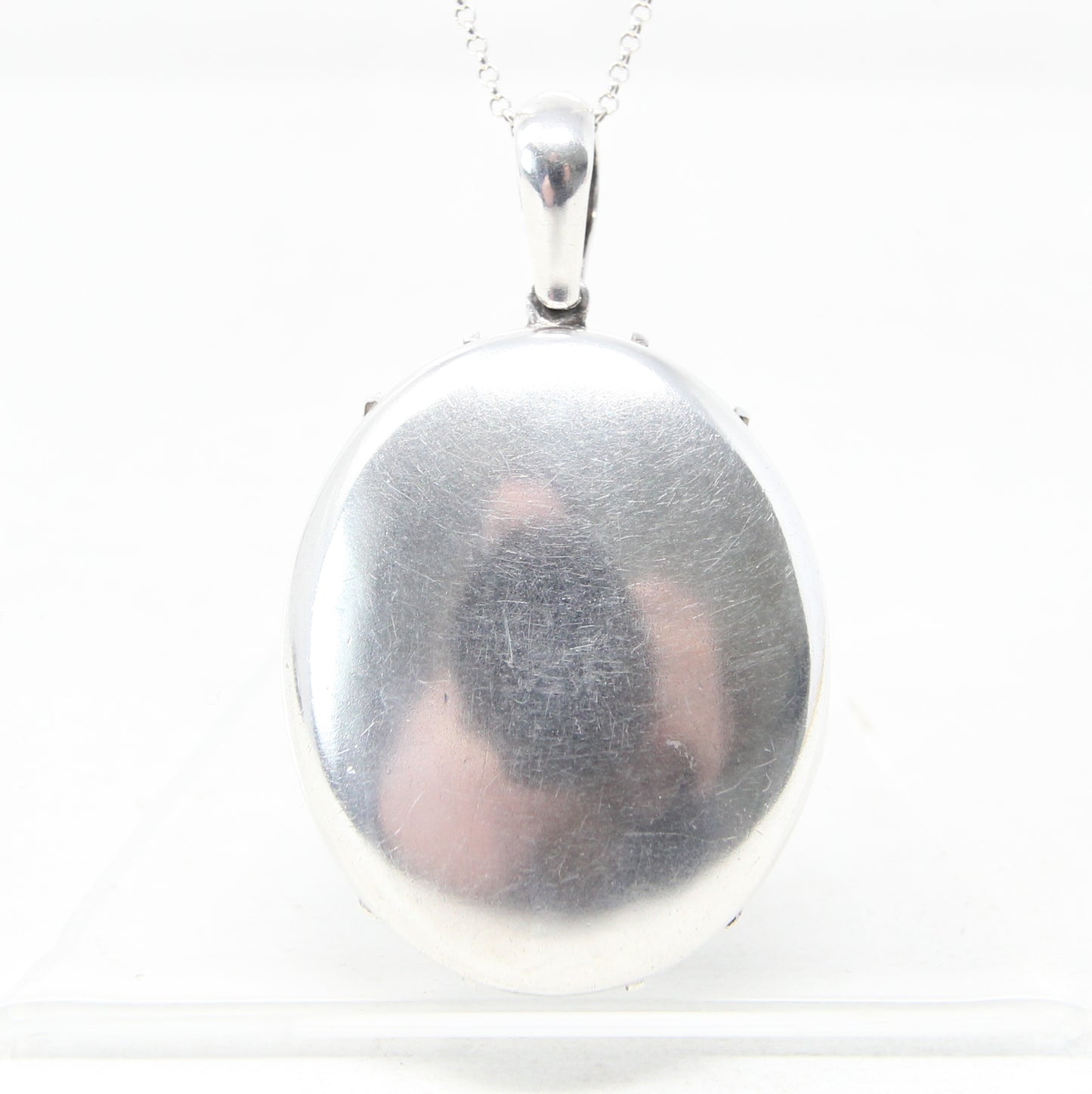 Antique Victorian Solid Silver Large Engraved Ivy Locket Pendant 28g for Chain Necklace