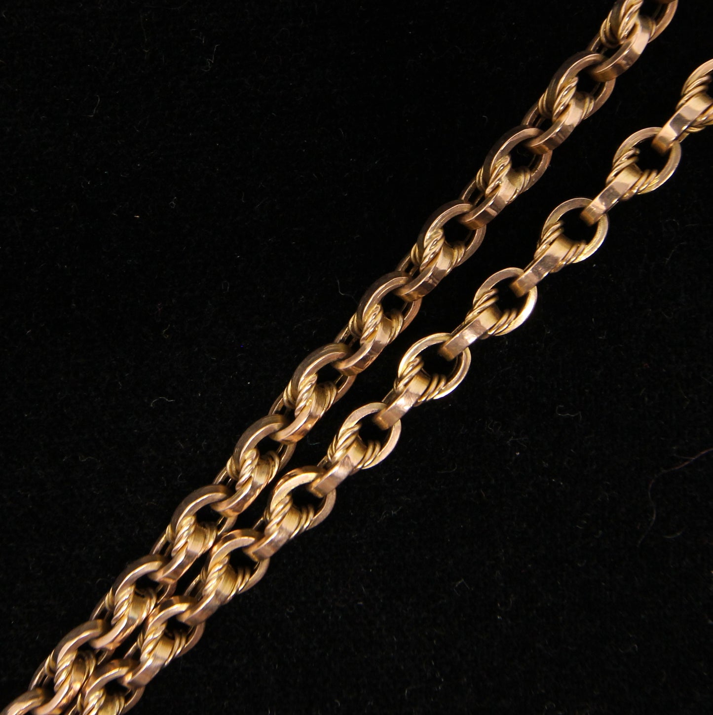Antique Solid 9ct 9k Gold 22Ct Full Melbourne Sovereign Double Albert Lovers Knot Chain Necklace 14.25''