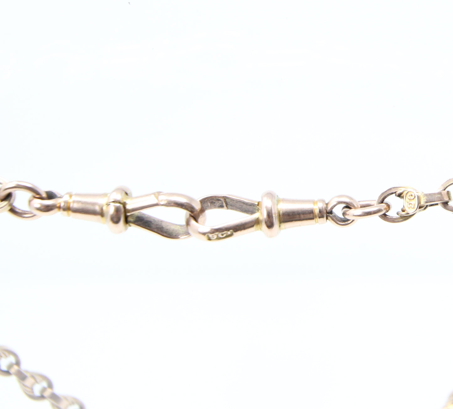 Antique Solid 9ct 9k Gold 22Ct Full Melbourne Sovereign Double Albert Lovers Knot Chain Necklace 14.25''