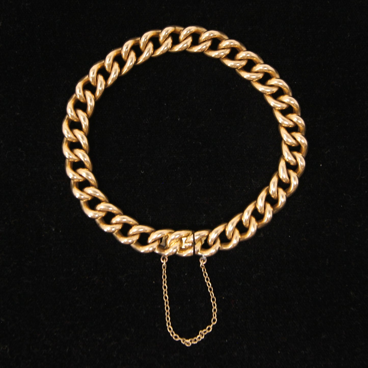 Antique Victorian Hallmarked Solid 18ct 18k Gold Smooth Curb Chain Bracelet 7.75'' 22g