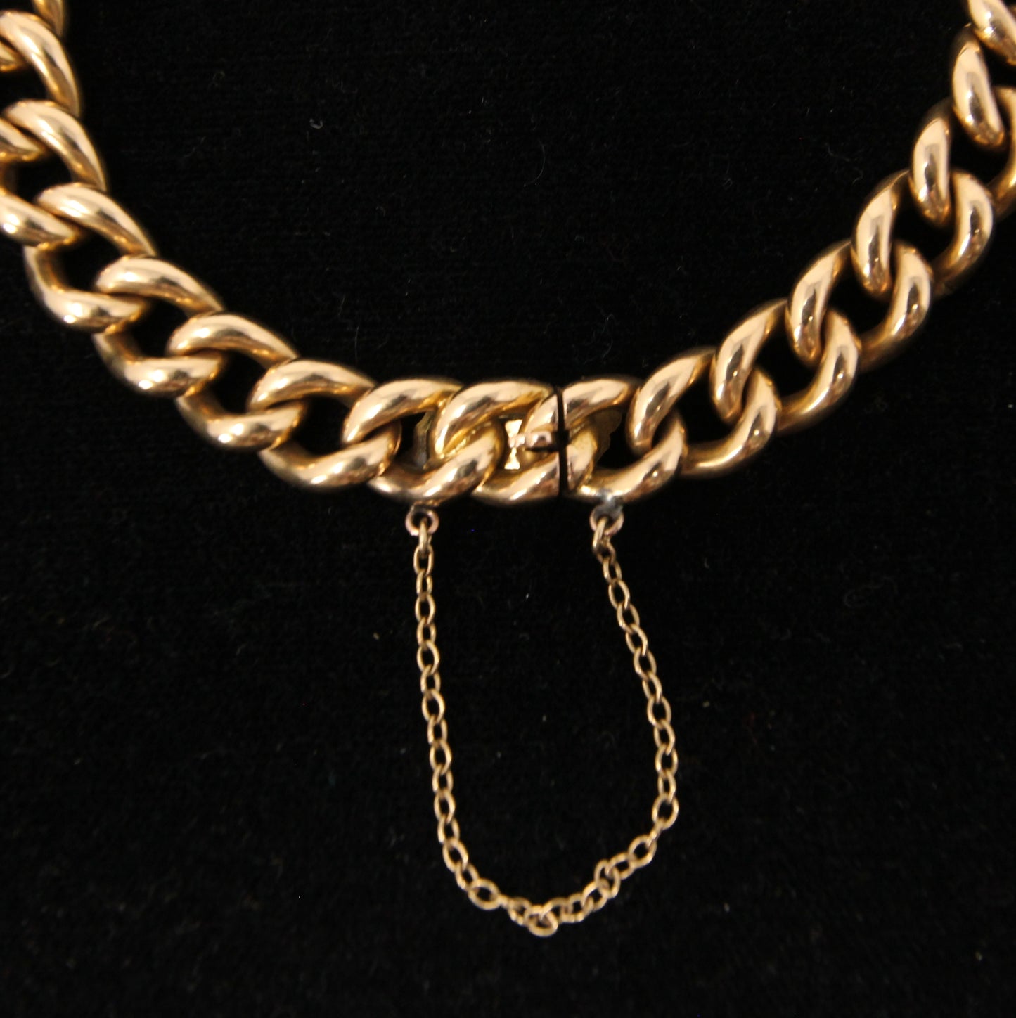Antique Victorian Hallmarked Solid 18ct 18k Gold Smooth Curb Chain Bracelet 7.75'' 22g
