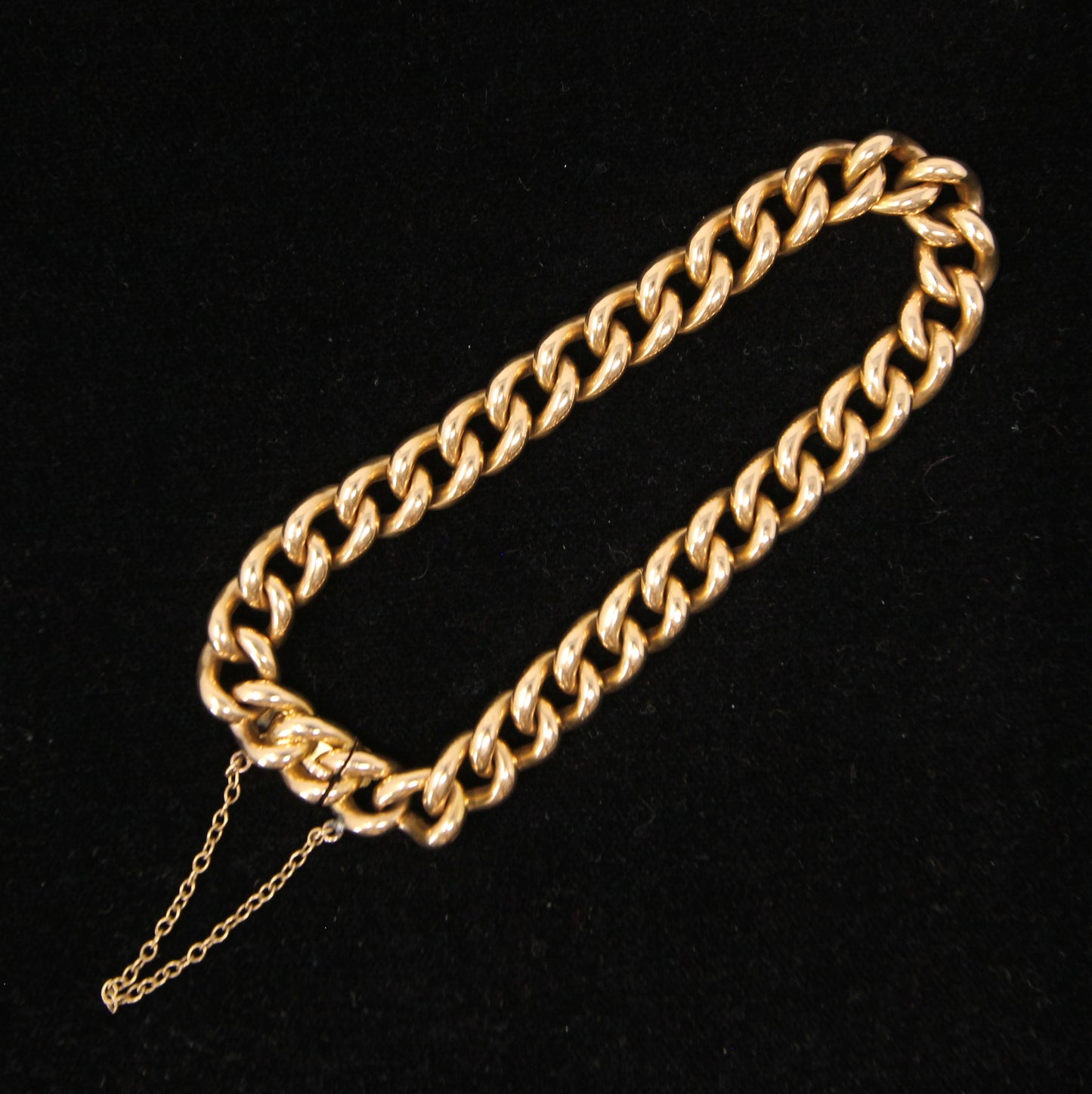 Antique Victorian Hallmarked Solid 18ct 18k Gold Smooth Curb Chain Bracelet 7.75'' 22g