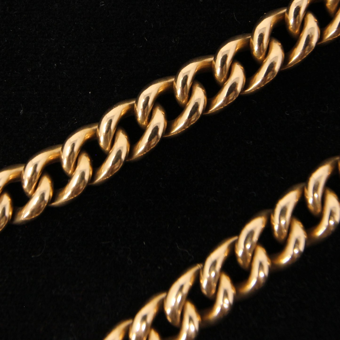 Antique Victorian Hallmarked Solid 18ct 18k Gold Smooth Curb Chain Bracelet 7.75'' 22g