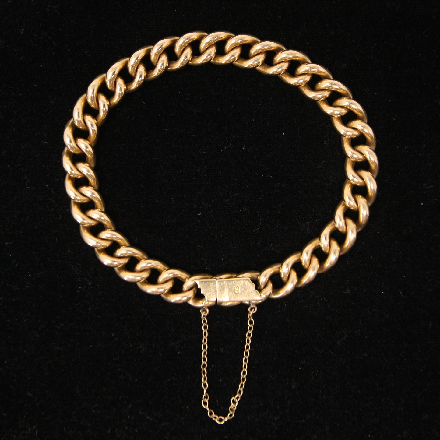 Antique Victorian Hallmarked Solid 18ct 18k Gold Smooth Curb Chain Bracelet 7.75'' 22g