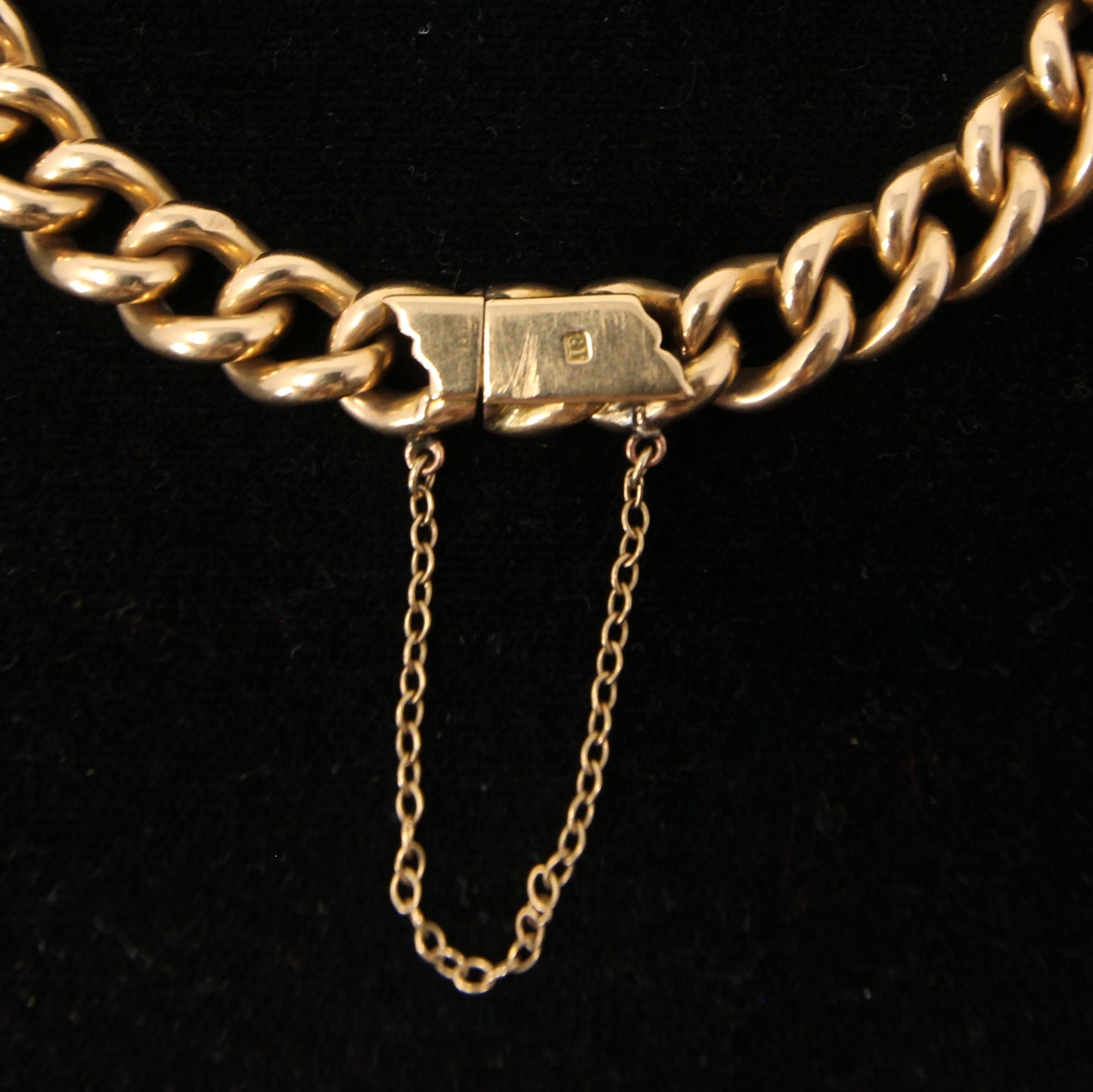 Antique Victorian Hallmarked Solid 18ct 18k Gold Smooth Curb Chain Bracelet 7.75'' 22g