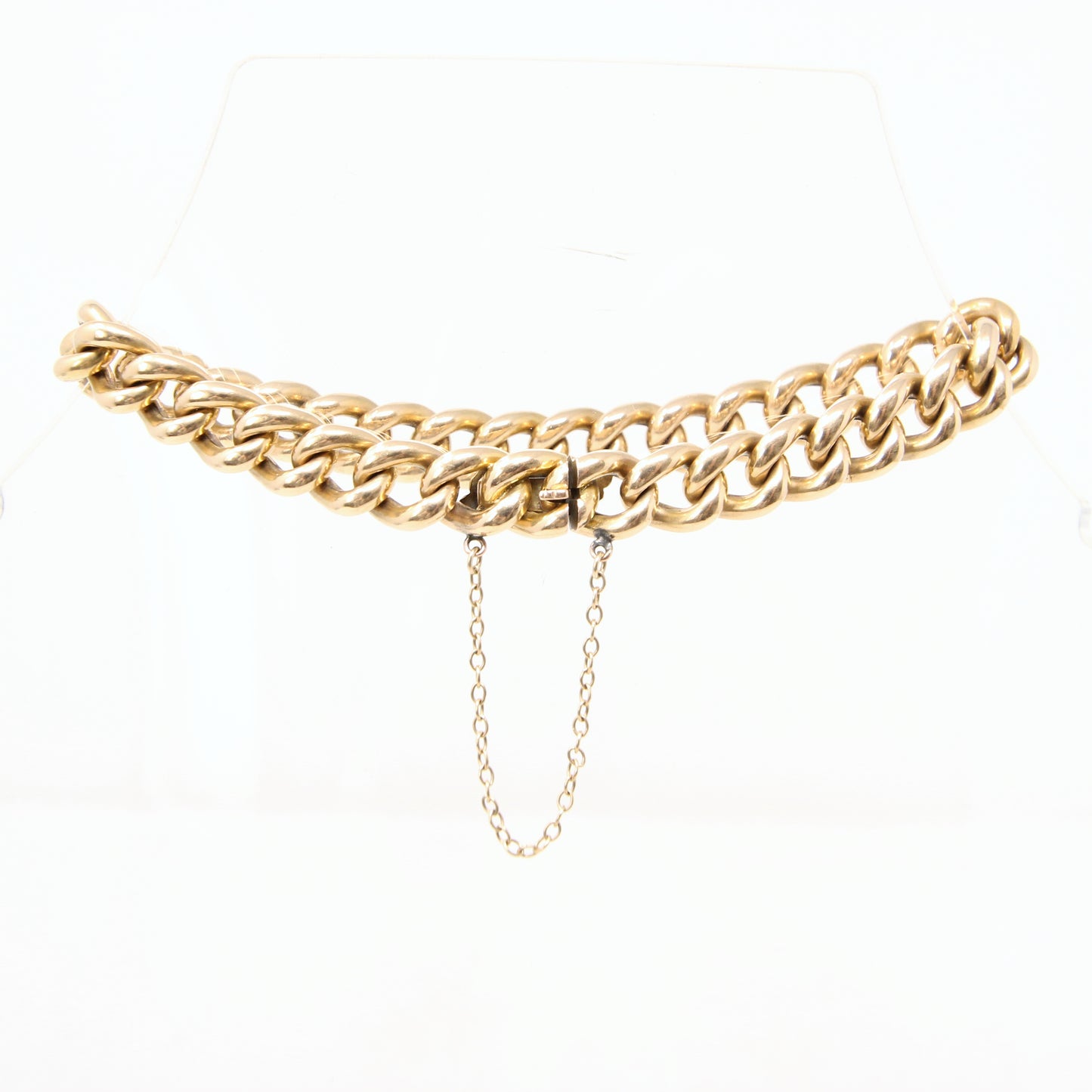 Antique Victorian Hallmarked Solid 18ct 18k Gold Smooth Curb Chain Bracelet 7.75'' 22g