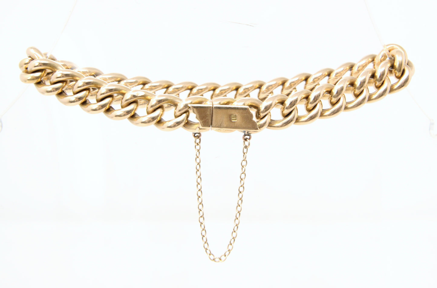 Antique Victorian Hallmarked Solid 18ct 18k Gold Smooth Curb Chain Bracelet 7.75'' 22g