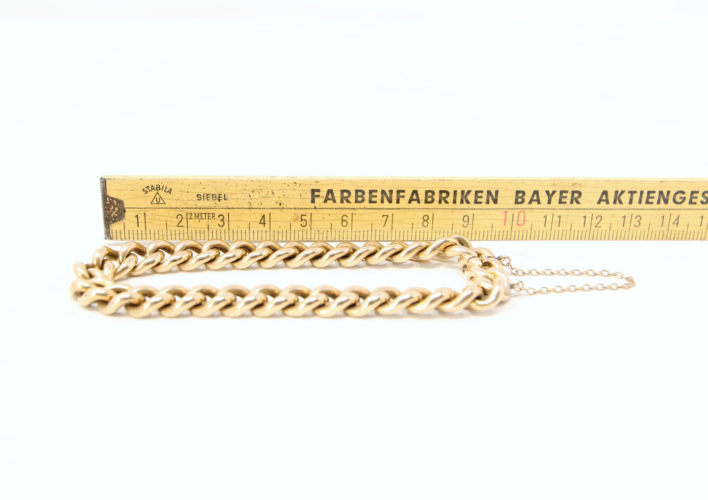 Antique Victorian Hallmarked Solid 18ct 18k Gold Smooth Curb Chain Bracelet 7.75'' 22g