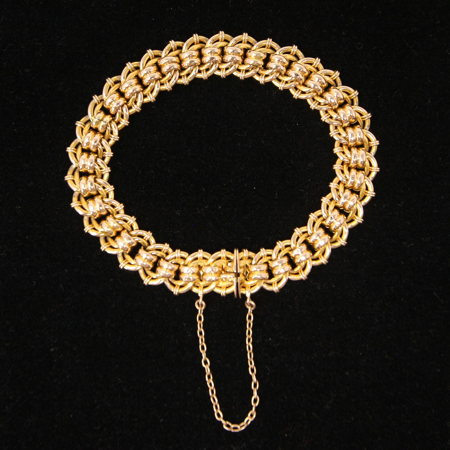 Antique Victorian Hallmarked Solid 15ct 15k Gold Fancy Curb Chain Bracelet 7.75'' 23g