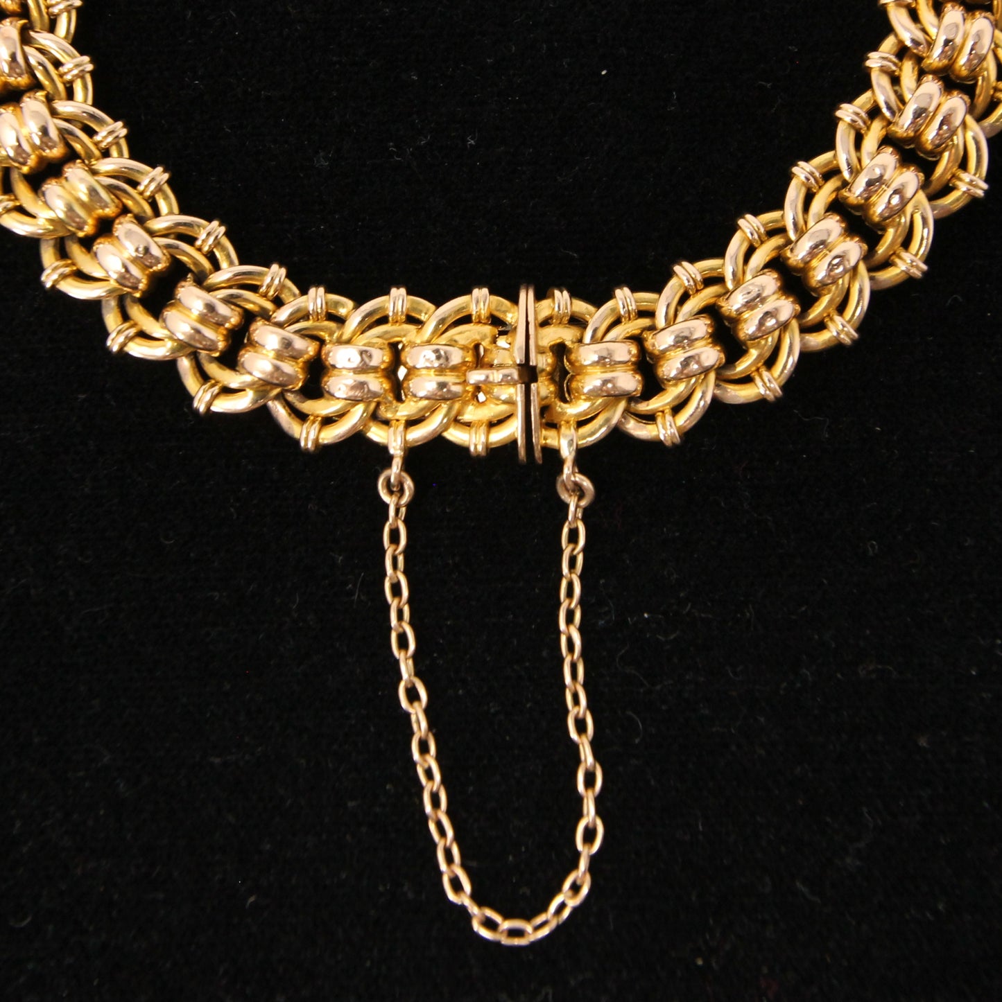 Antique Victorian Hallmarked Solid 15ct 15k Gold Fancy Curb Chain Bracelet 7.75'' 23g