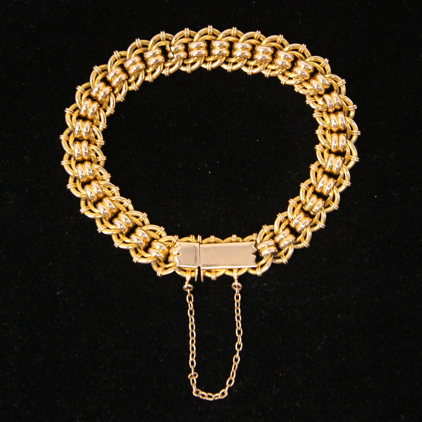 Antique Victorian Hallmarked Solid 15ct 15k Gold Fancy Curb Chain Bracelet 7.75'' 23g