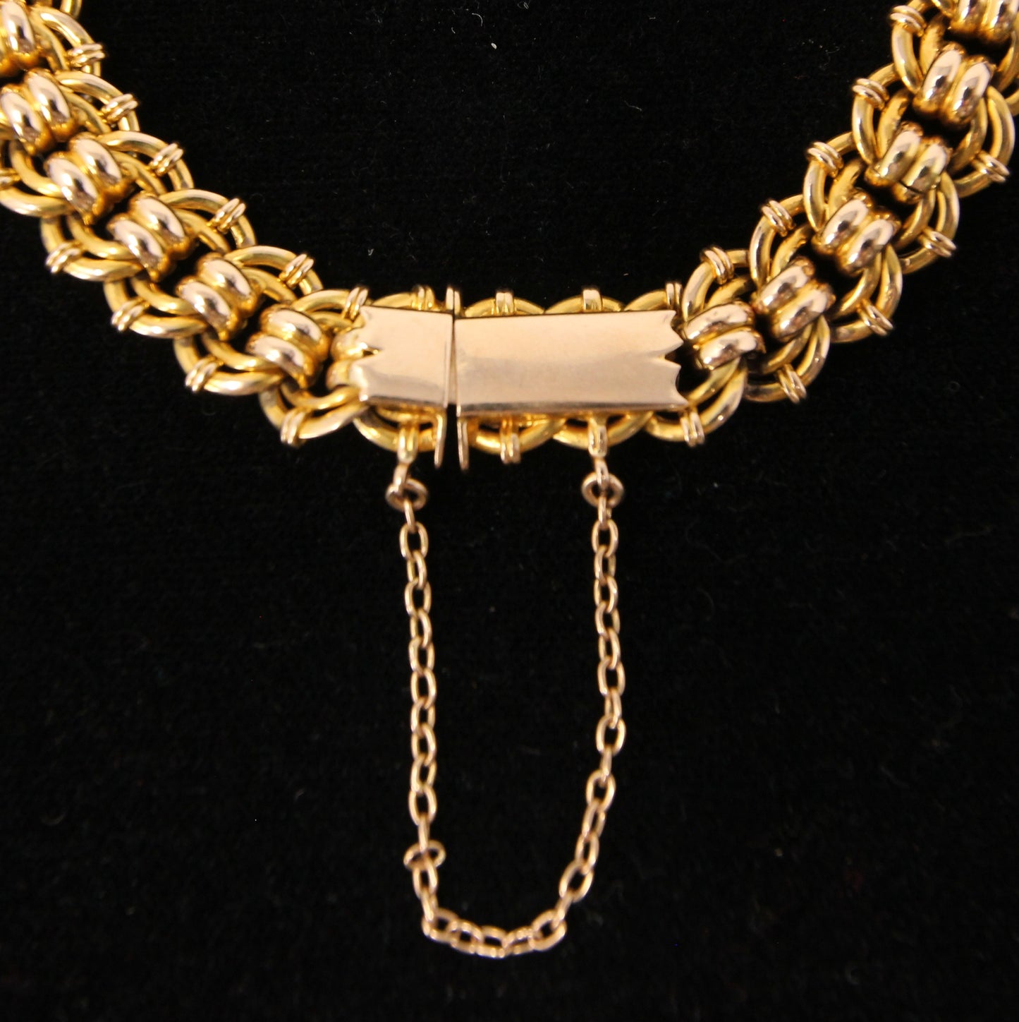 Antique Victorian Hallmarked Solid 15ct 15k Gold Fancy Curb Chain Bracelet 7.75'' 23g