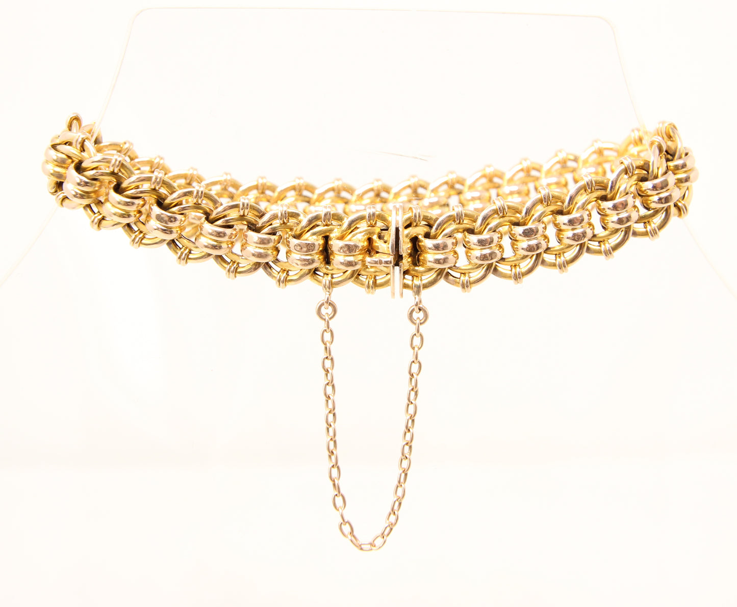 Antique Victorian Hallmarked Solid 15ct 15k Gold Fancy Curb Chain Bracelet 7.75'' 23g