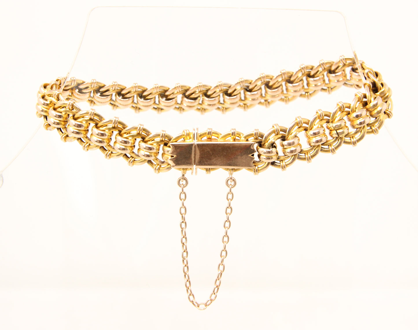 Antique Victorian Hallmarked Solid 15ct 15k Gold Fancy Curb Chain Bracelet 7.75'' 23g