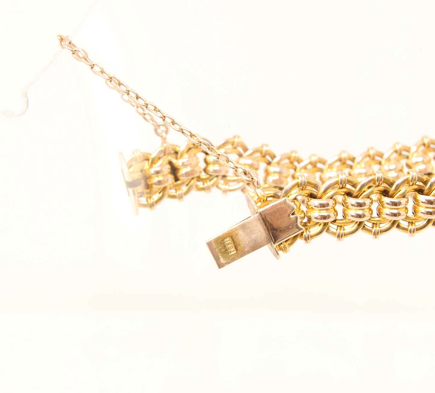 Antique Victorian Hallmarked Solid 15ct 15k Gold Fancy Curb Chain Bracelet 7.75'' 23g