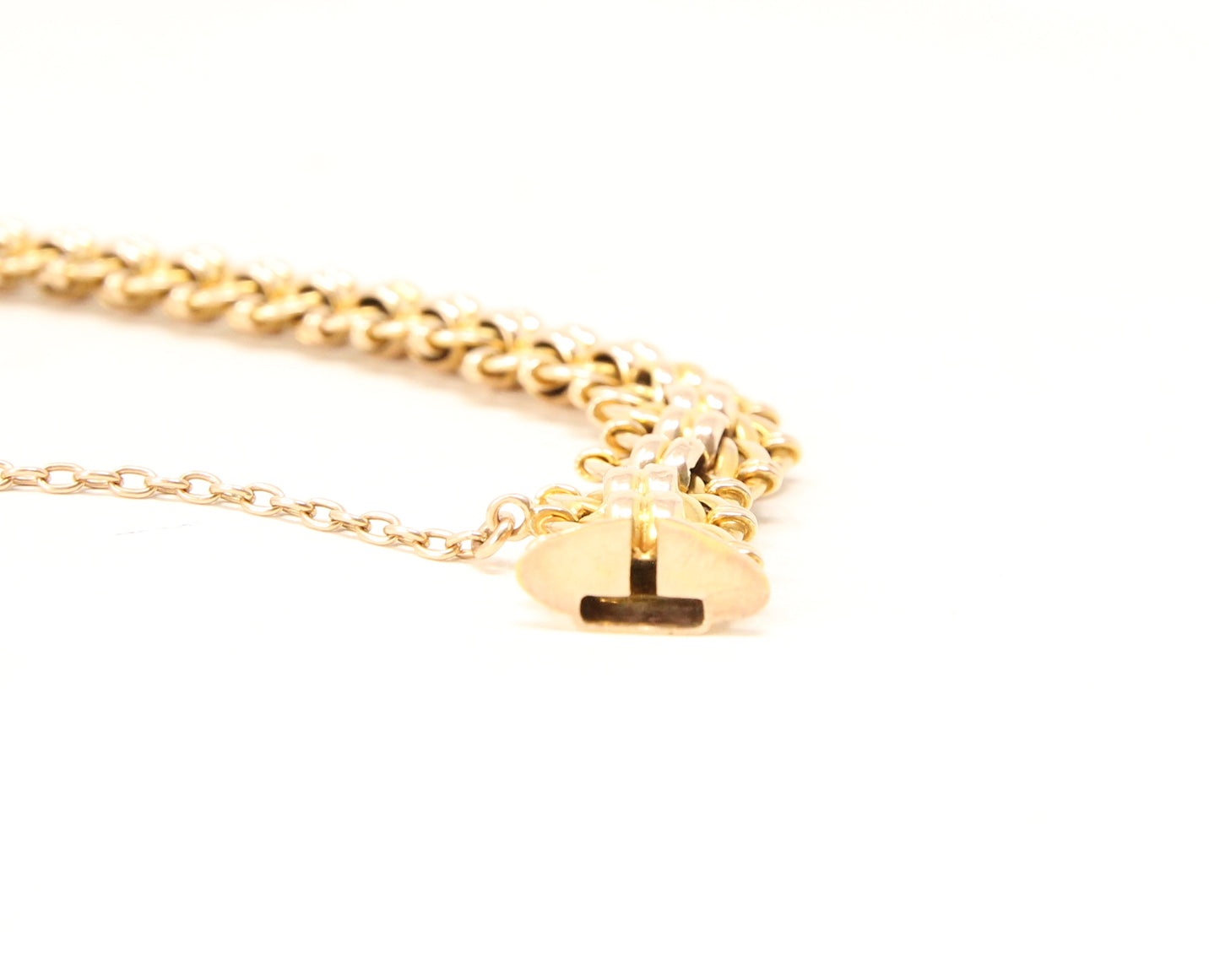 Antique Victorian Hallmarked Solid 15ct 15k Gold Fancy Curb Chain Bracelet 7.75'' 23g