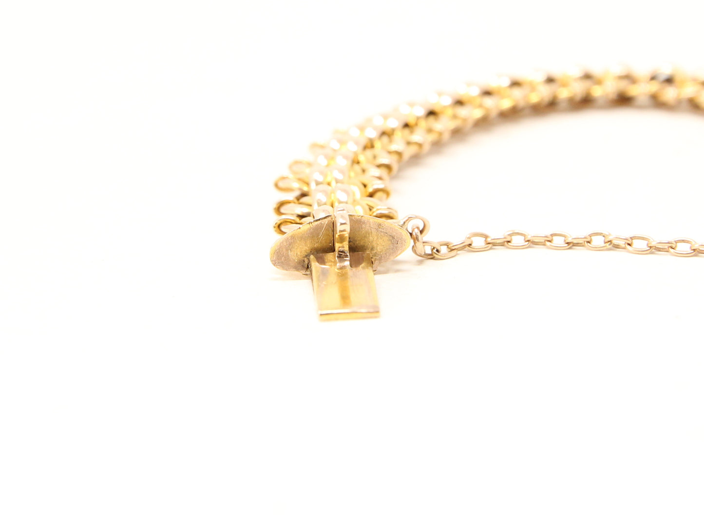 Antique Victorian Hallmarked Solid 15ct 15k Gold Fancy Curb Chain Bracelet 7.75'' 23g