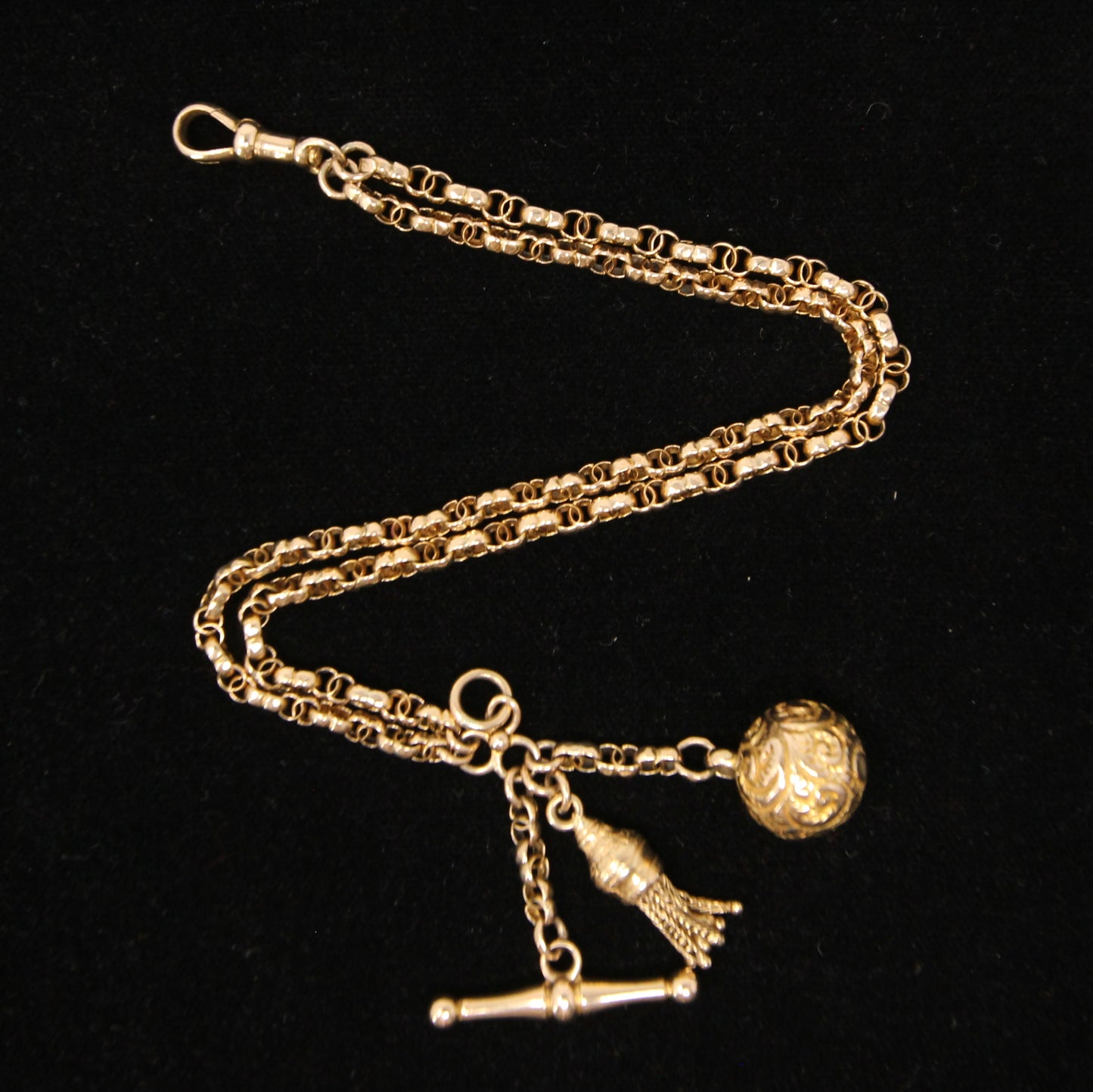 Antique Victorian Hallmarked Solid 9ct 9k Gold Fancy Albertina Chain Bracelet 7.5''