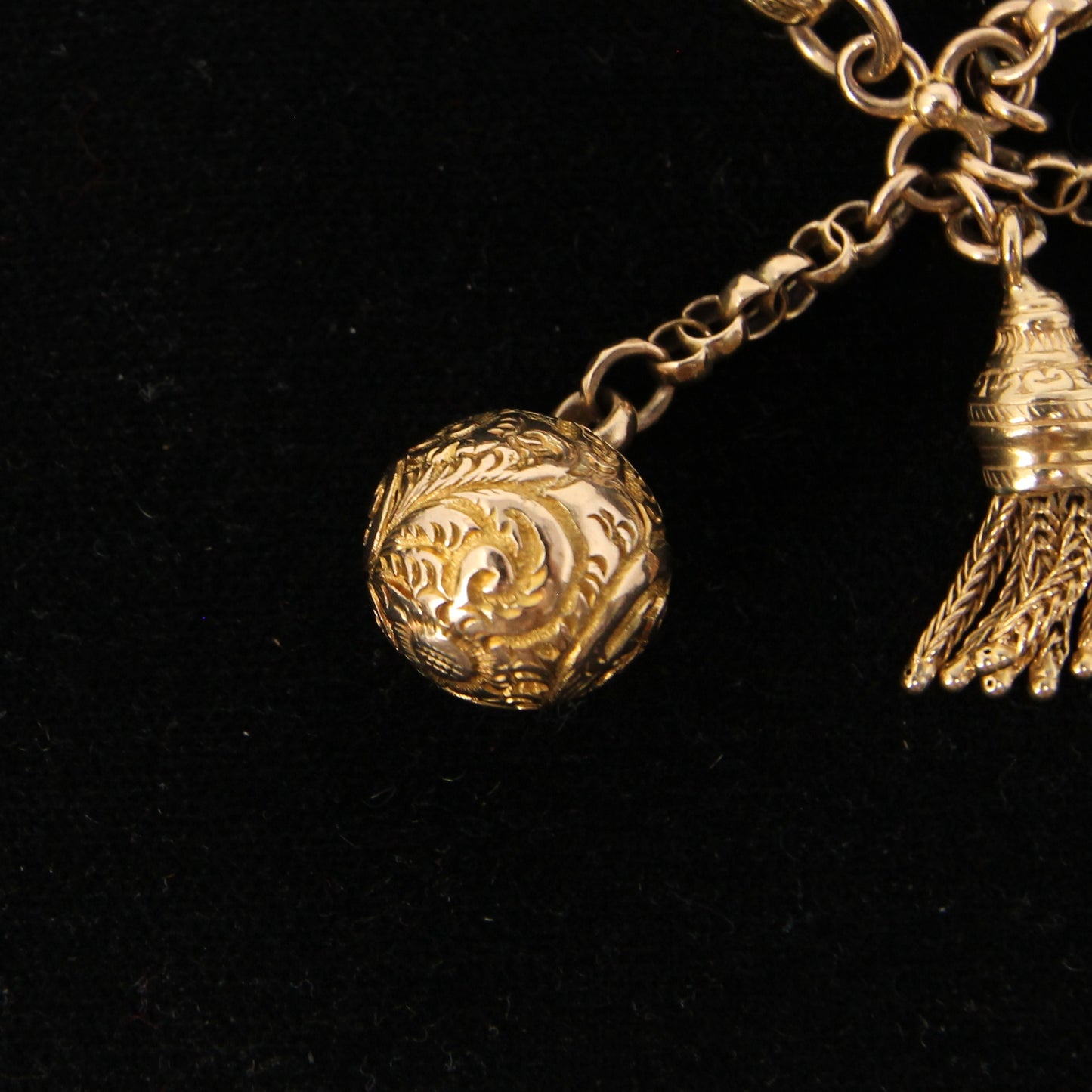 Antique Victorian Hallmarked Solid 9ct 9k Gold Fancy Albertina Chain Bracelet 7.5''