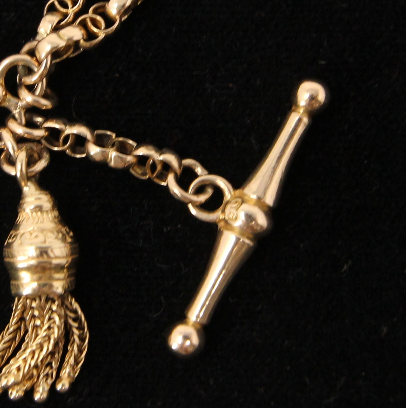 Antique Victorian Hallmarked Solid 9ct 9k Gold Fancy Albertina Chain Bracelet 7.5''