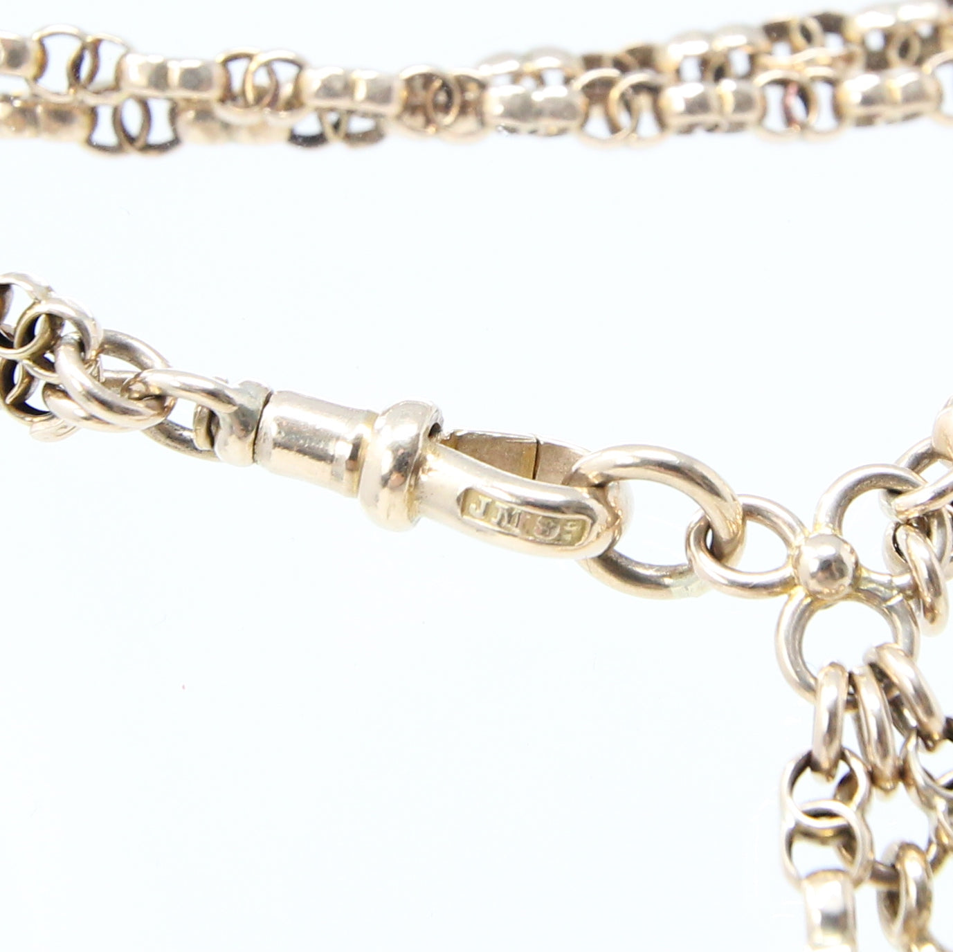 Antique Victorian Hallmarked Solid 9ct 9k Gold Fancy Albertina Chain Bracelet 7.5''