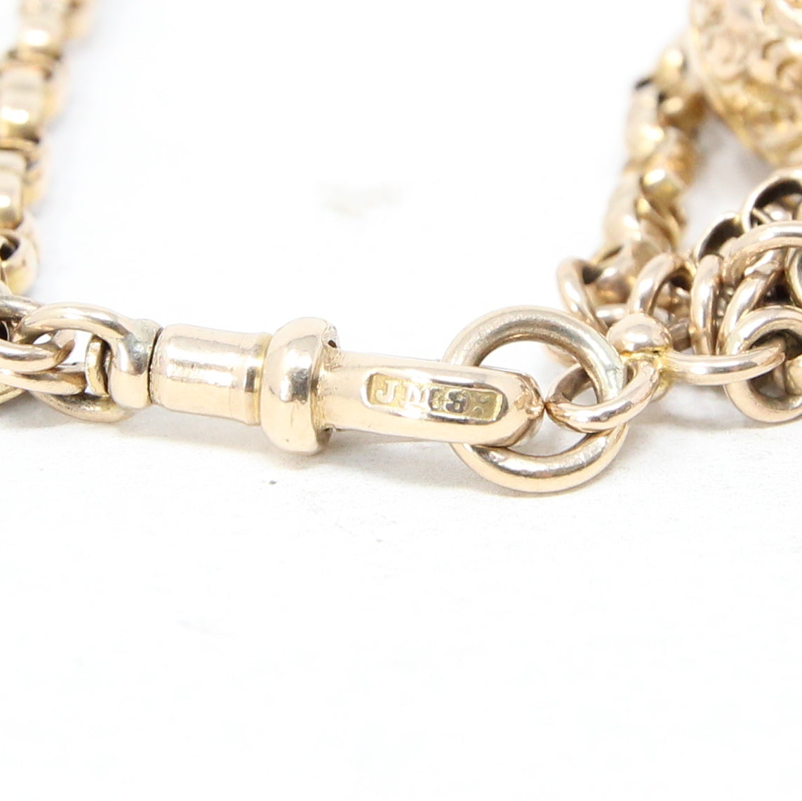 Antique Victorian Hallmarked Solid 9ct 9k Gold Fancy Albertina Chain Bracelet 7.5''