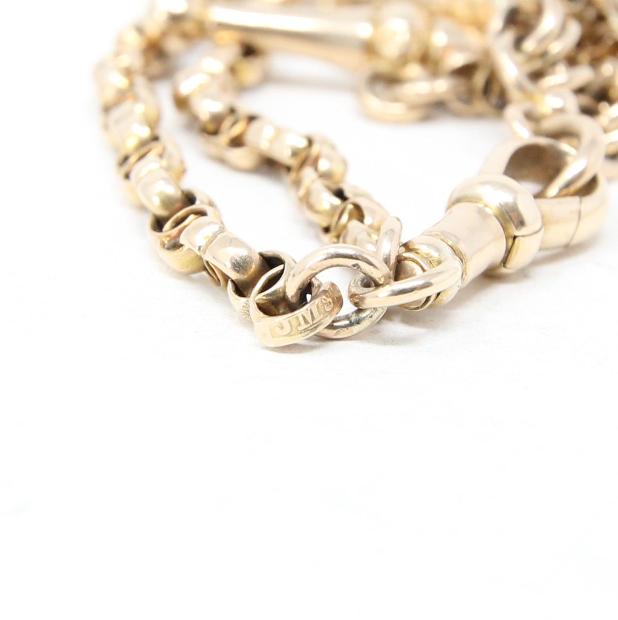 Antique Victorian Hallmarked Solid 9ct 9k Gold Fancy Albertina Chain Bracelet 7.5''