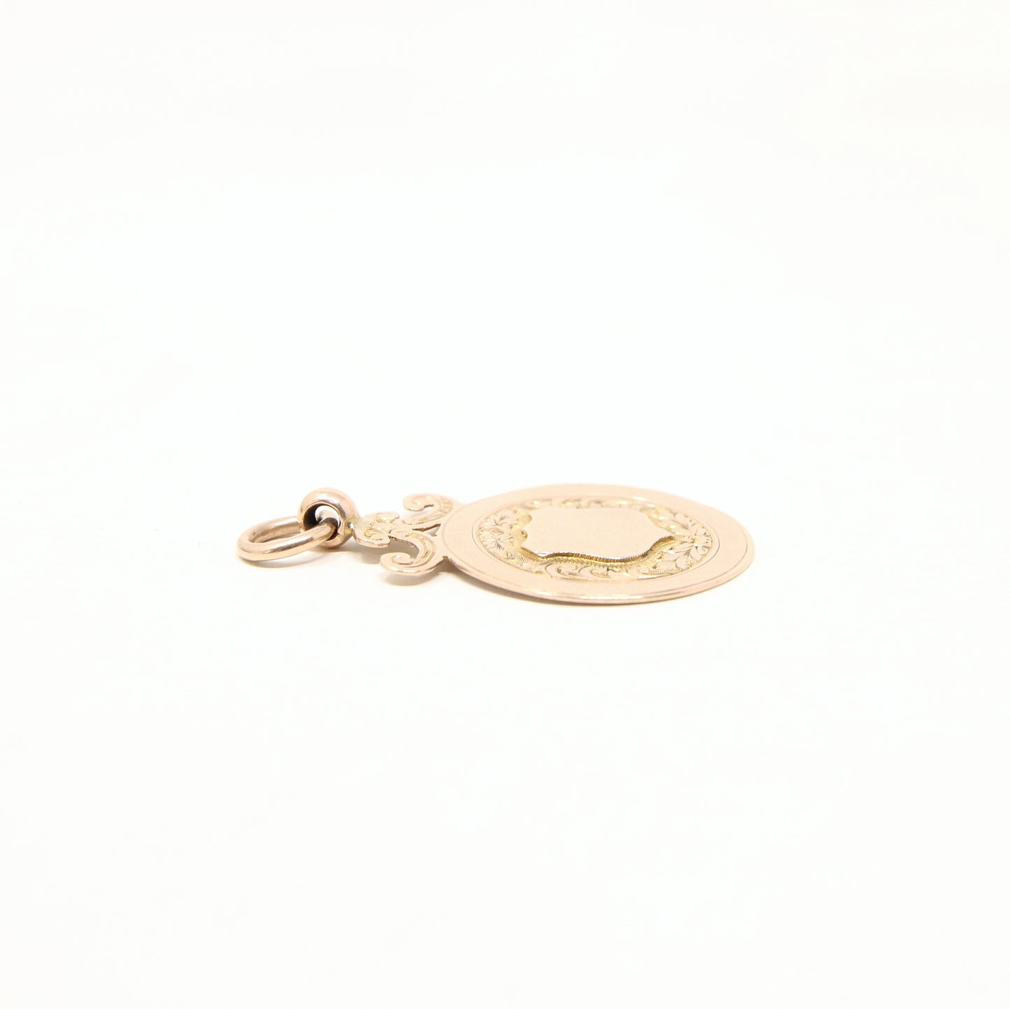 Antique 1919 English Hallmarked Solid 9ct 9k Gold Shield Watch Fob Medallion Pendant