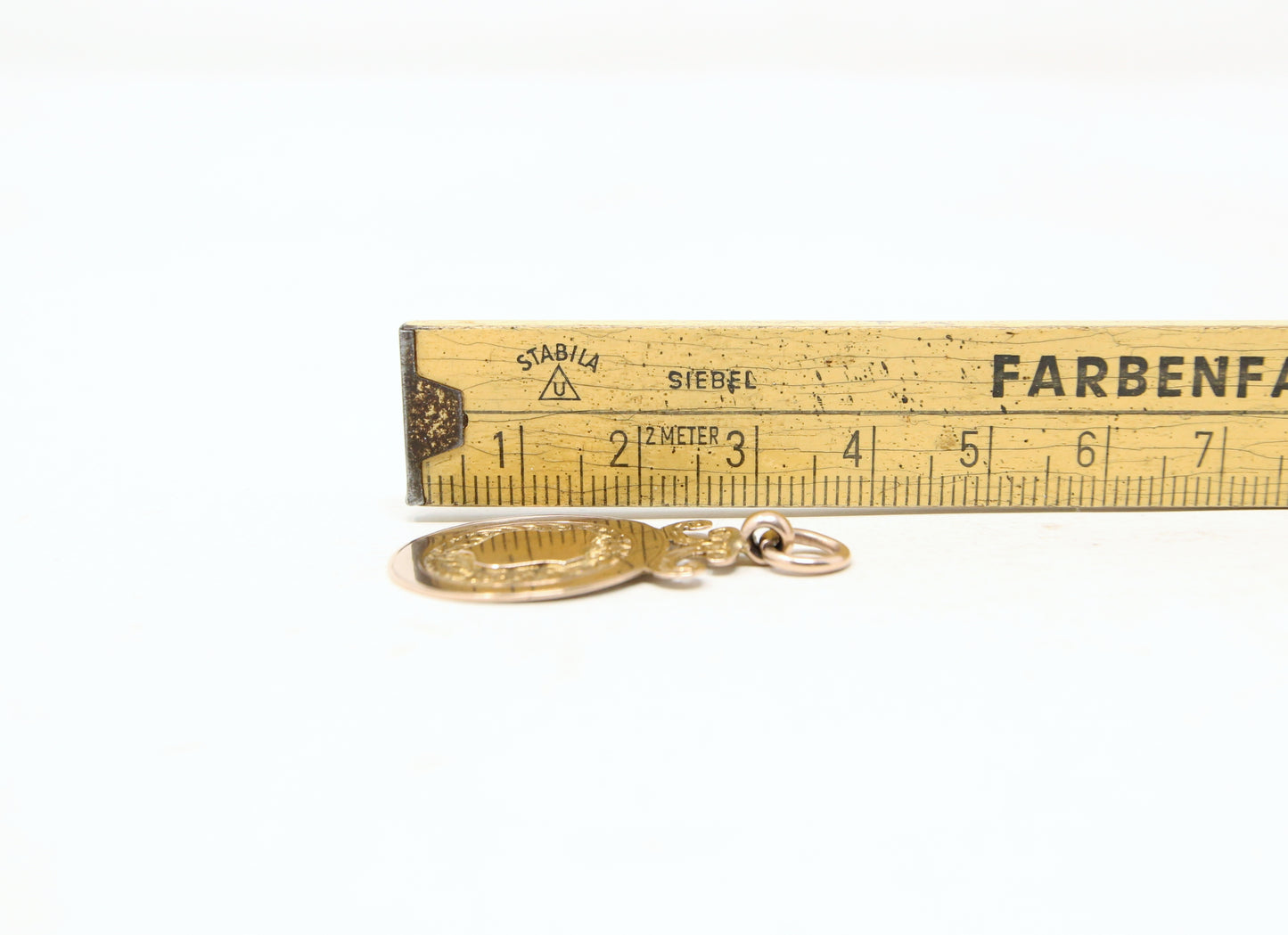 Antique 1919 English Hallmarked Solid 9ct 9k Gold Shield Watch Fob Medallion Pendant