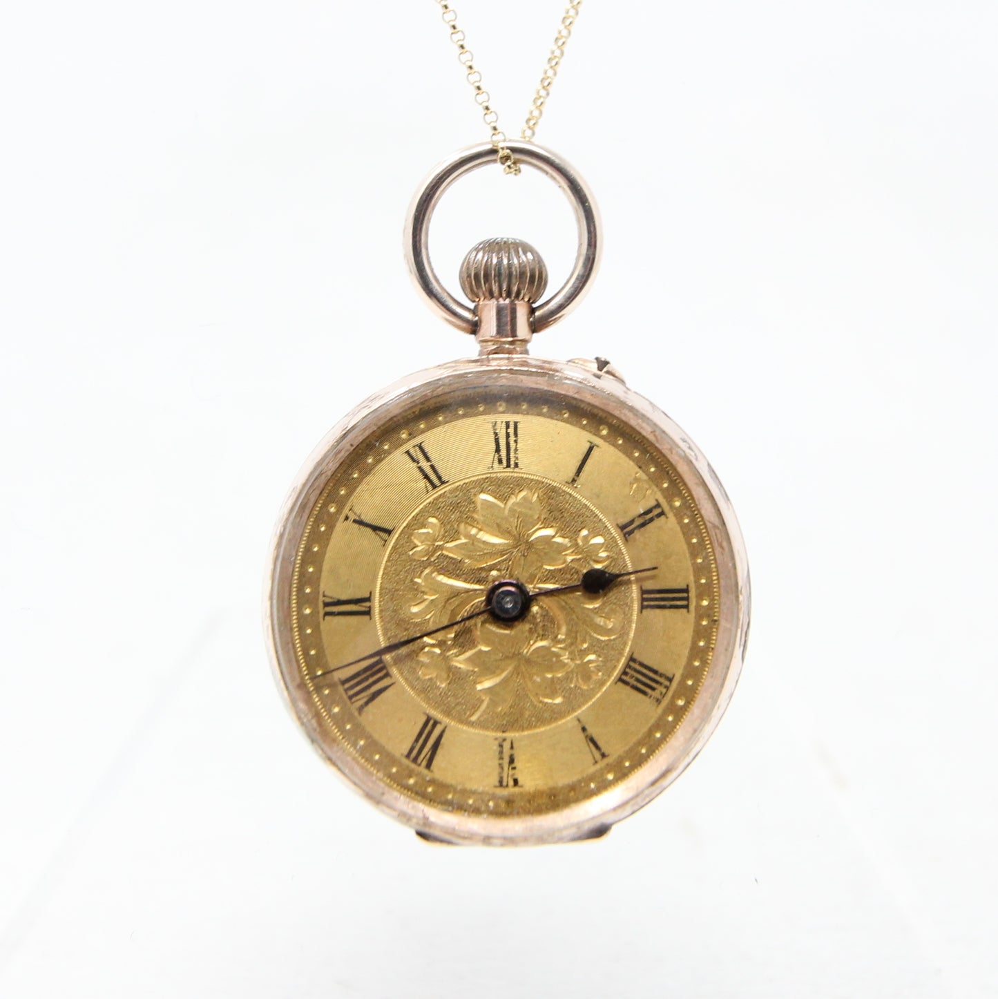 Antique Victorian Hallmarked 9ct 9k Gold Ladies Swiss Pocket Watch Pendant