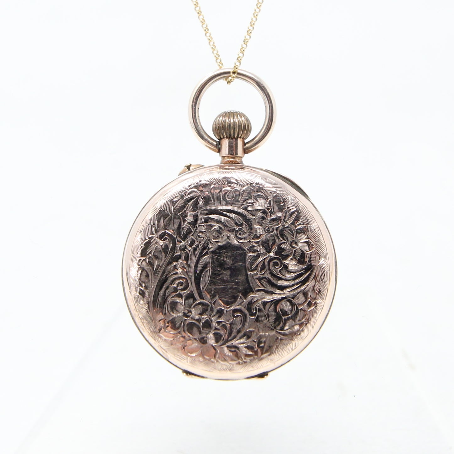 Antique Victorian Hallmarked 9ct 9k Gold Ladies Swiss Pocket Watch Pendant