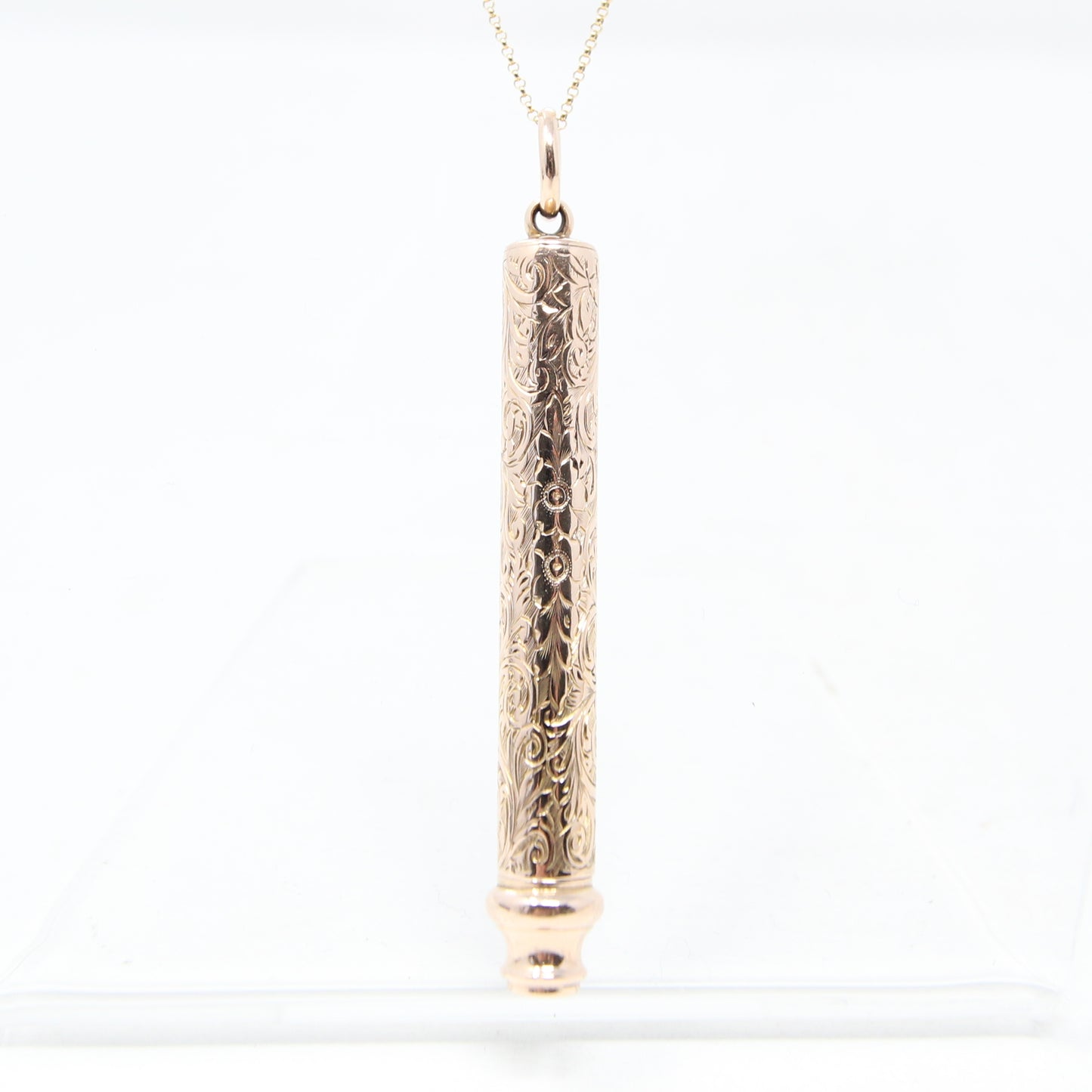 Antique Victorian Solid 9ct 9k Rose Gold Propelling pencil Pendant for Necklace Chain