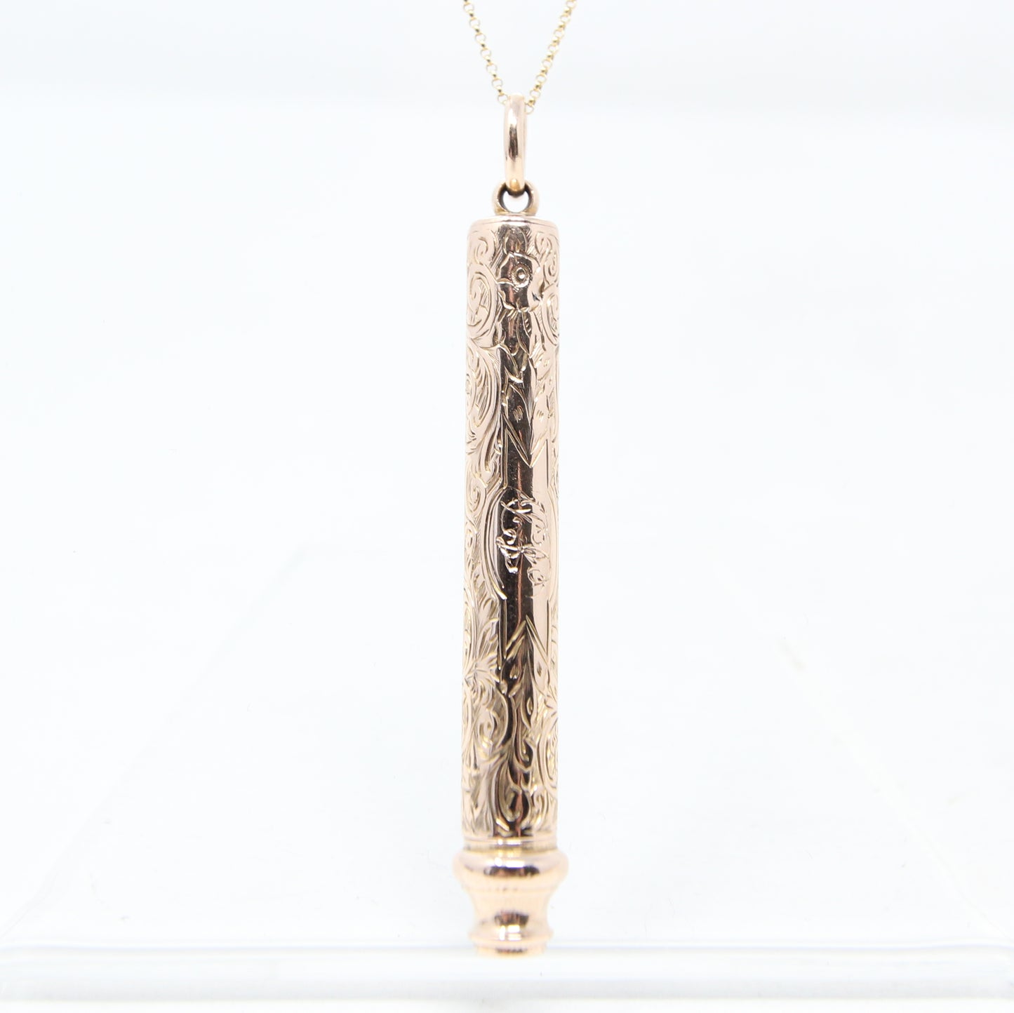 Antique Victorian Solid 9ct 9k Rose Gold Propelling pencil Pendant for Necklace Chain