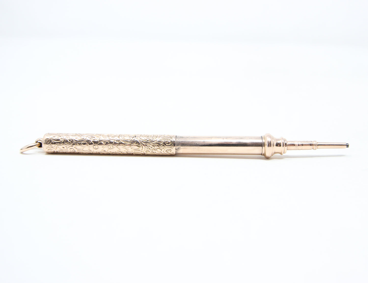 Antique Victorian Solid 9ct 9k Rose Gold Propelling pencil Pendant for Necklace Chain