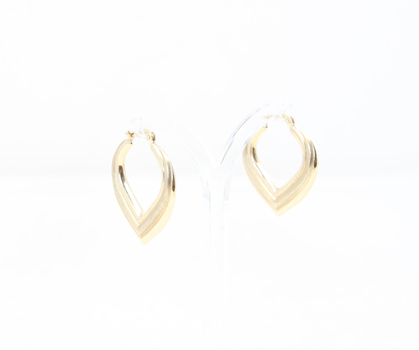 Vintage Hallmarked Solid 14ct 14k Gold Large Heart Hoop Earrings Hoops 3.5g