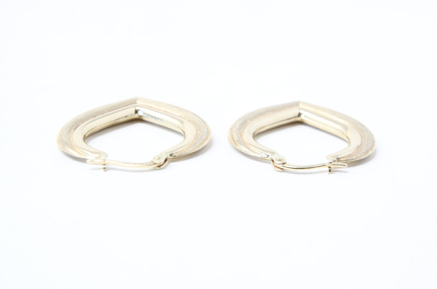 Vintage Hallmarked Solid 14ct 14k Gold Large Heart Hoop Earrings Hoops 3.5g