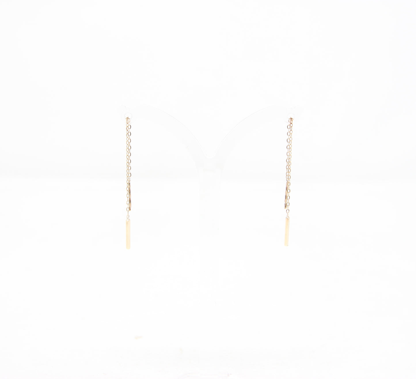 Vintage 1985 Hallmarked Solid 9ct 9k Gold Threader Cable Chain Drop Earrings