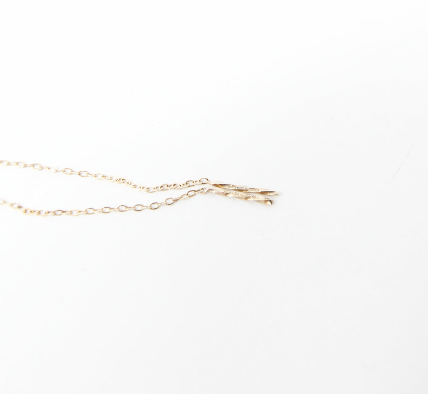 Vintage 1985 Hallmarked Solid 9ct 9k Gold Threader Cable Chain Drop Earrings
