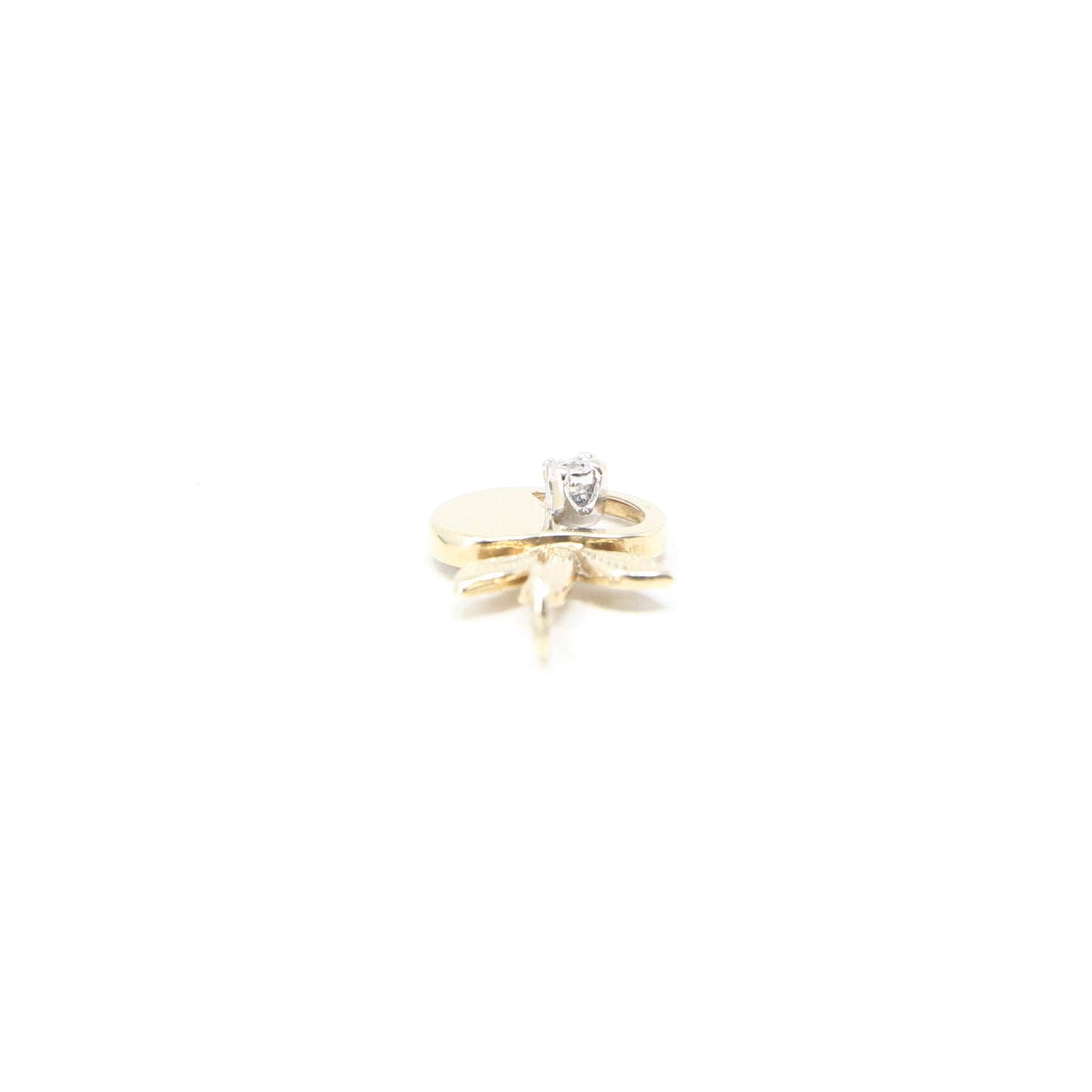 Vintage 1978 English Hallmarked Solid 9ct Gold Diamond Apple Pendant