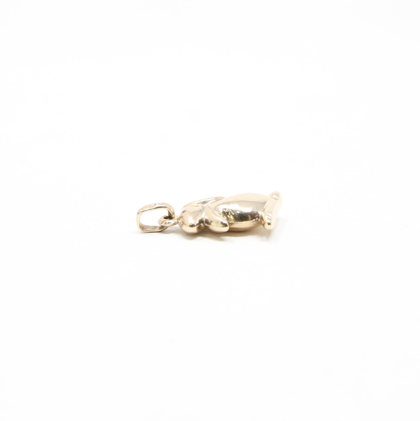 Vintage UnoAErre Hallmarked Solid 9ct 9k Gold Puffy Rabbit Pendant