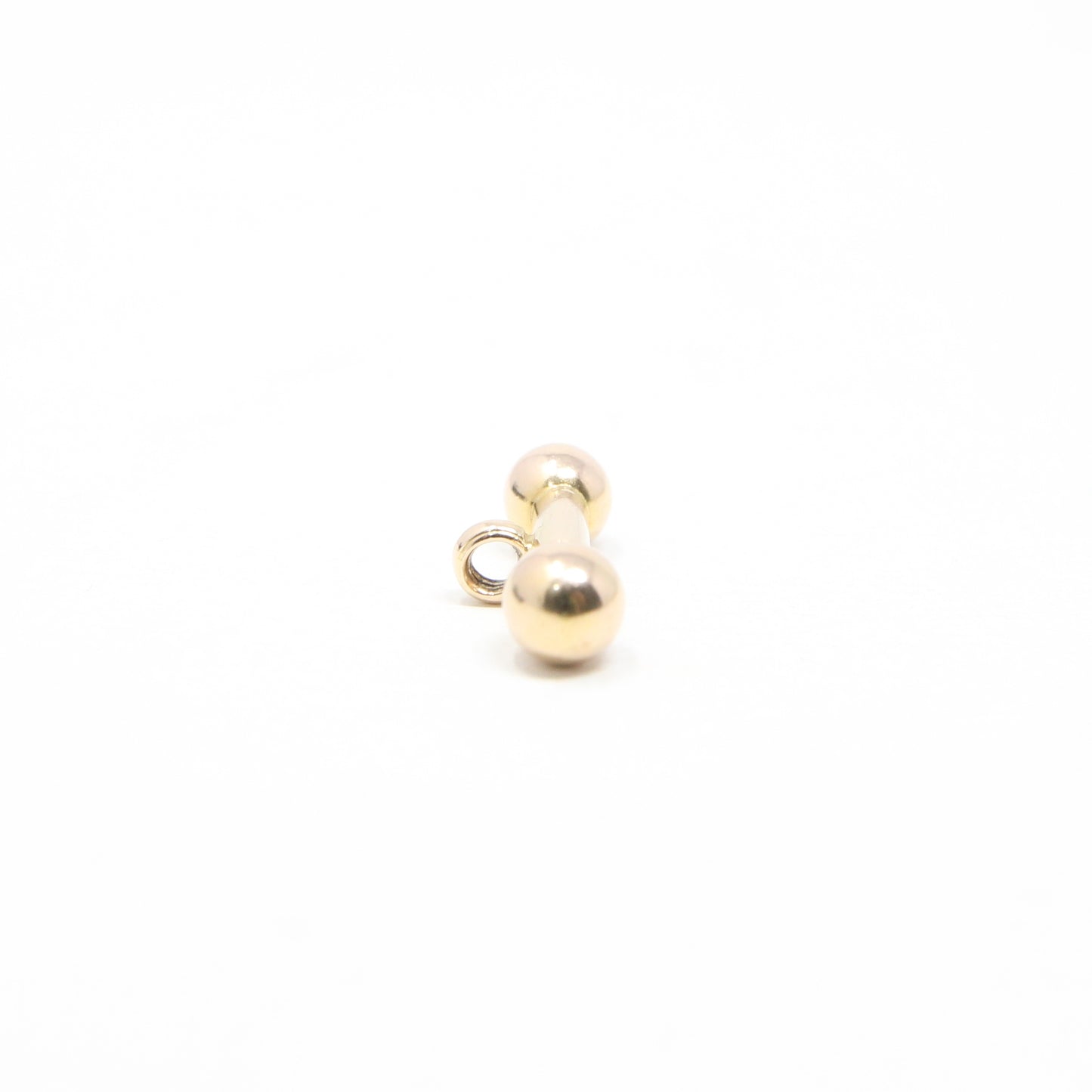Vintage 1960's Solid 9ct Gold Puffy T Bar Dumb Bell Pendant Charm
