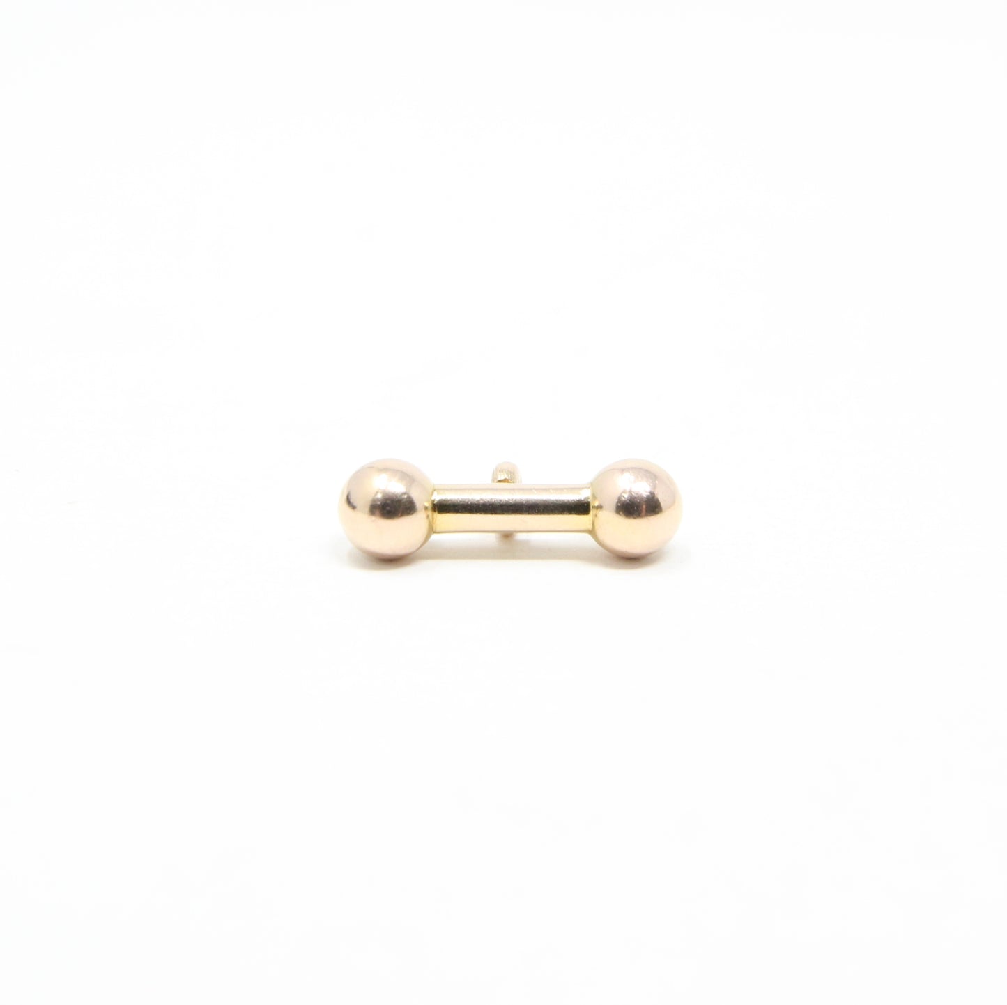 Vintage 1960's Solid 9ct Gold Puffy T Bar Dumb Bell Pendant Charm
