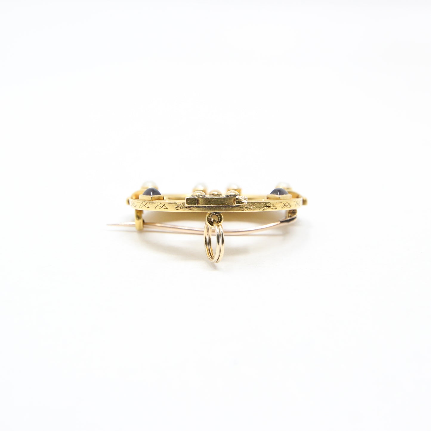 Antique Victorian Solid 22ct 22k Gold Garnet Seed Pearl Celtic Irish Tara Brooch Pendant