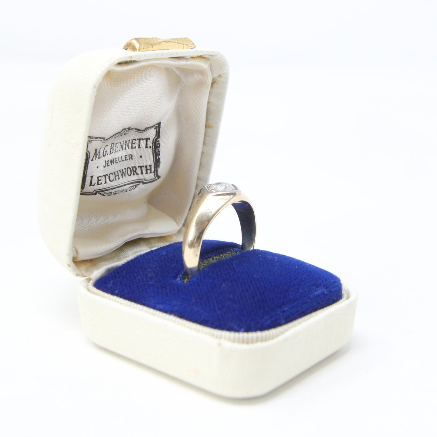Antique Art Deco Solid 18ct 18k Gold Old Cut 0.35Ct Diamond Gypsy Solitaire Ring Size O
