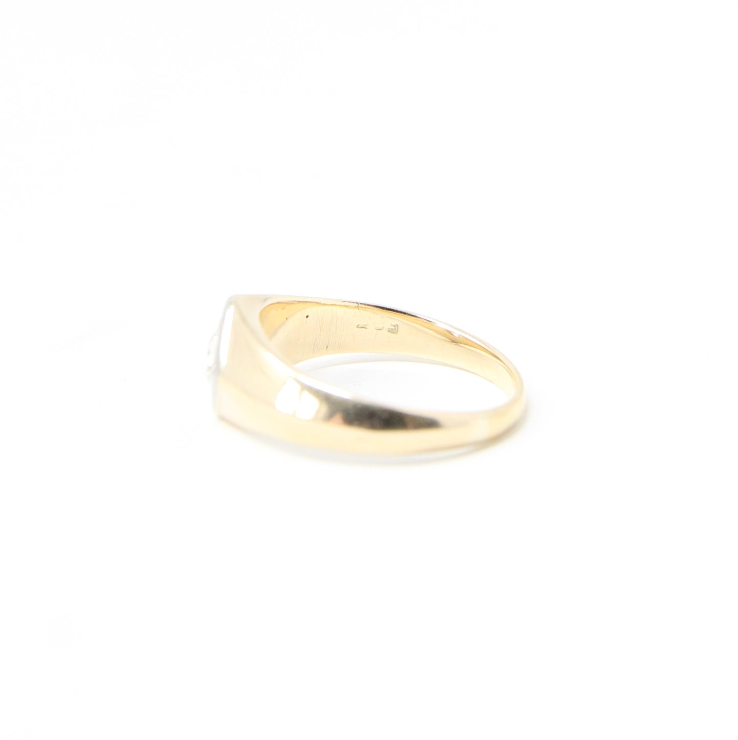 Antique Art Deco Solid 18ct 18k Gold Old Cut 0.35Ct Diamond Gypsy Solitaire Ring Size O