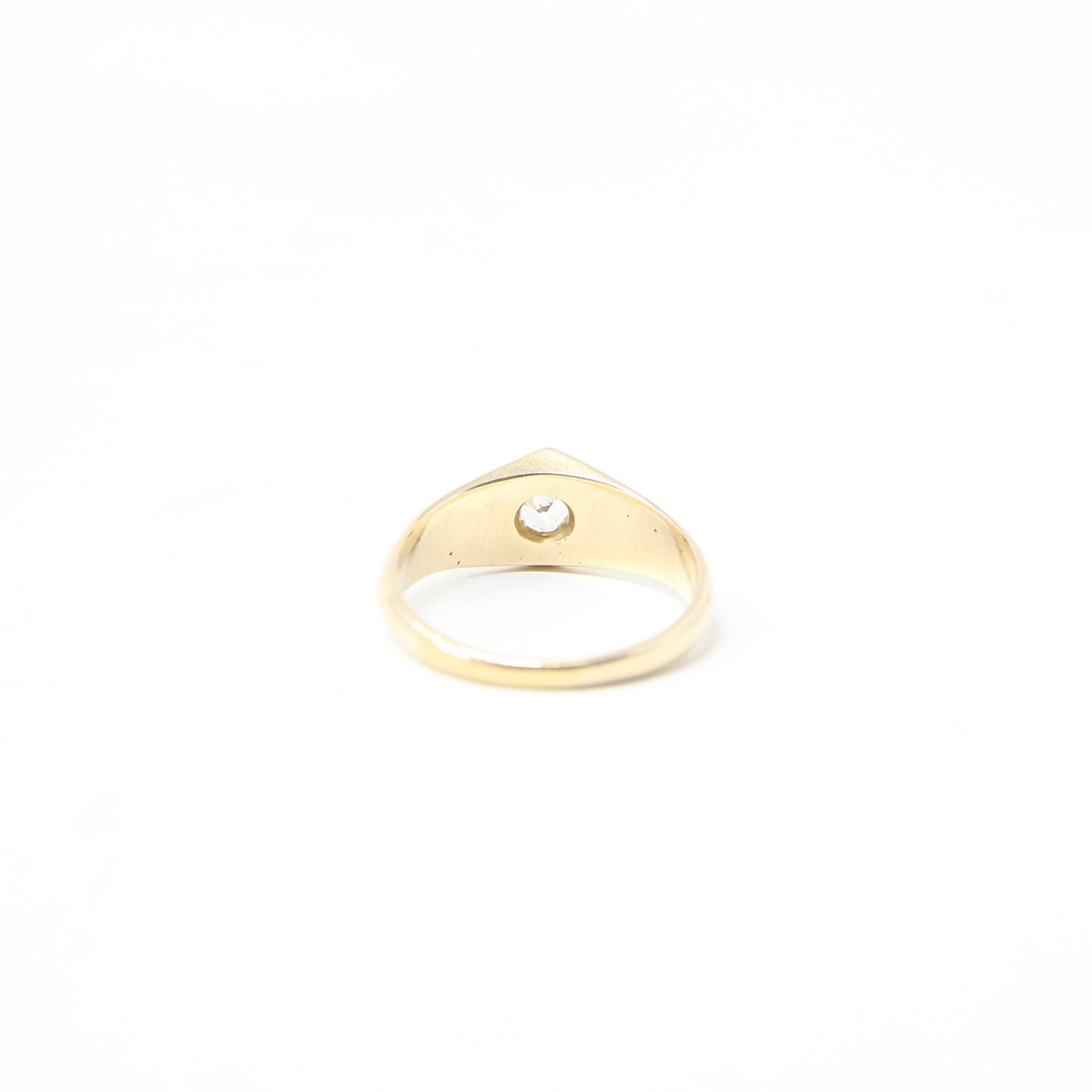 Antique Art Deco Solid 18ct 18k Gold Old Cut 0.35Ct Diamond Gypsy Solitaire Ring Size O