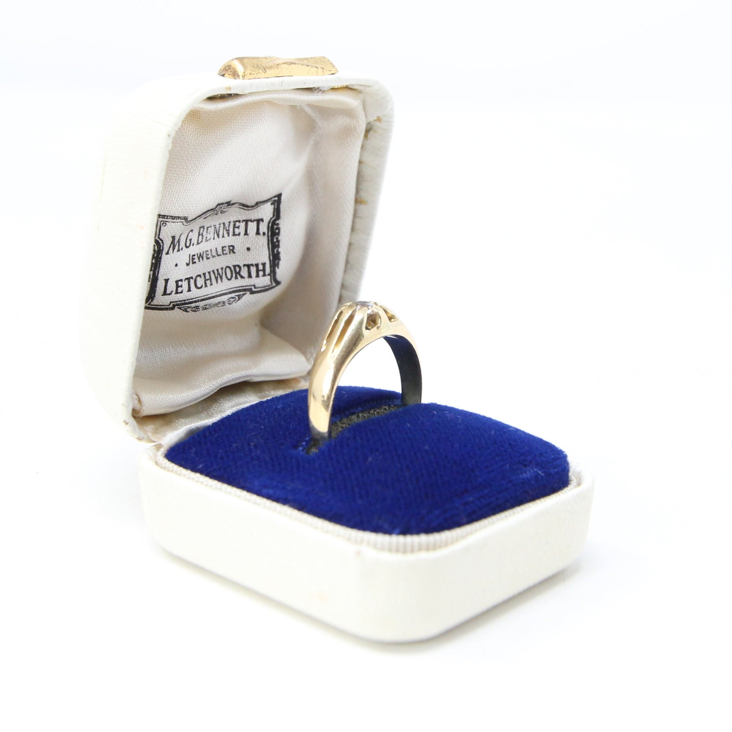 Antique Victorian Solid 18ct 18k Gold Old Cut 0.25Ct Diamond Gypsy Belcher Ring Size L