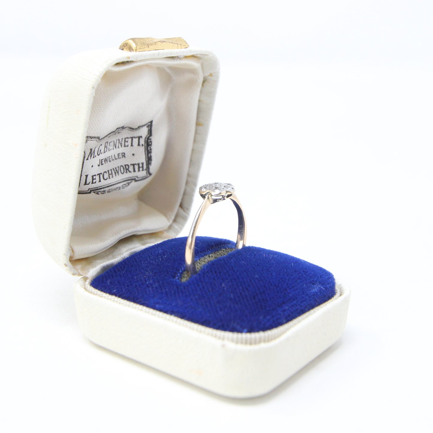 Antique Edwardian Hallmarked Solid 18ct 18k Gold Diamond Daisy Ring Size N