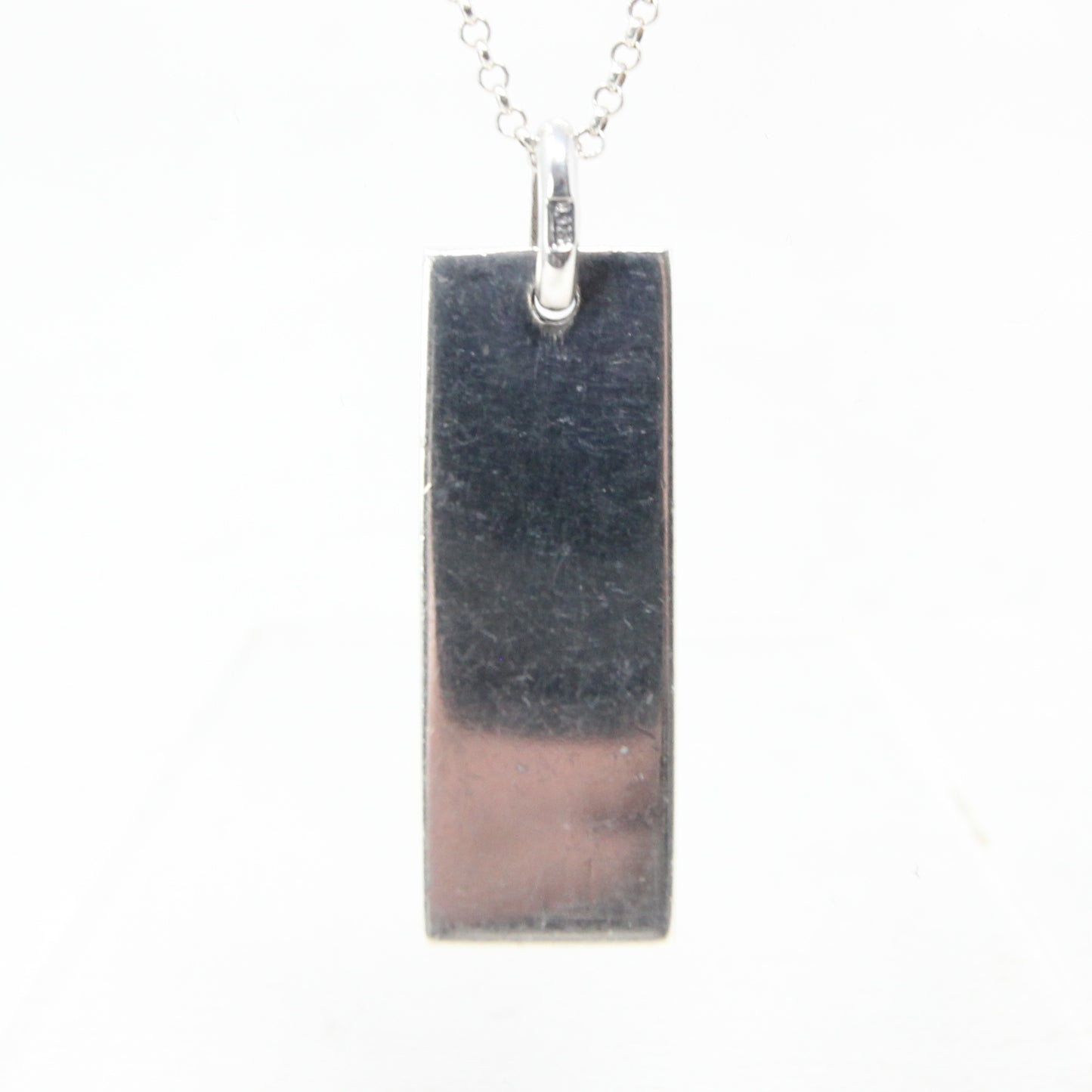 Vintage 1977 Sheffield Hallmarked Solid Sterling Silver Ingot Bar Pendant 8.9g 2