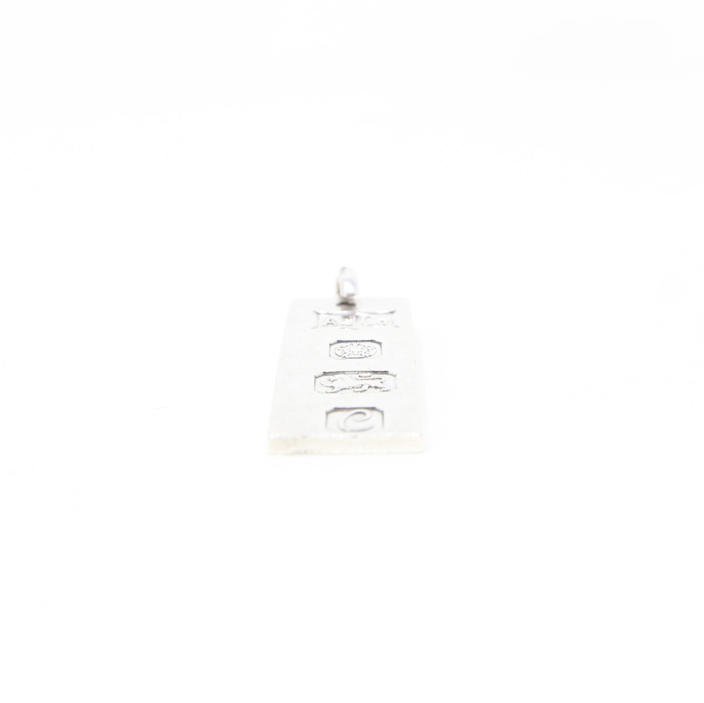 Vintage 1977 Sheffield Hallmarked Solid Sterling Silver Ingot Bar Pendant 8.9g 2